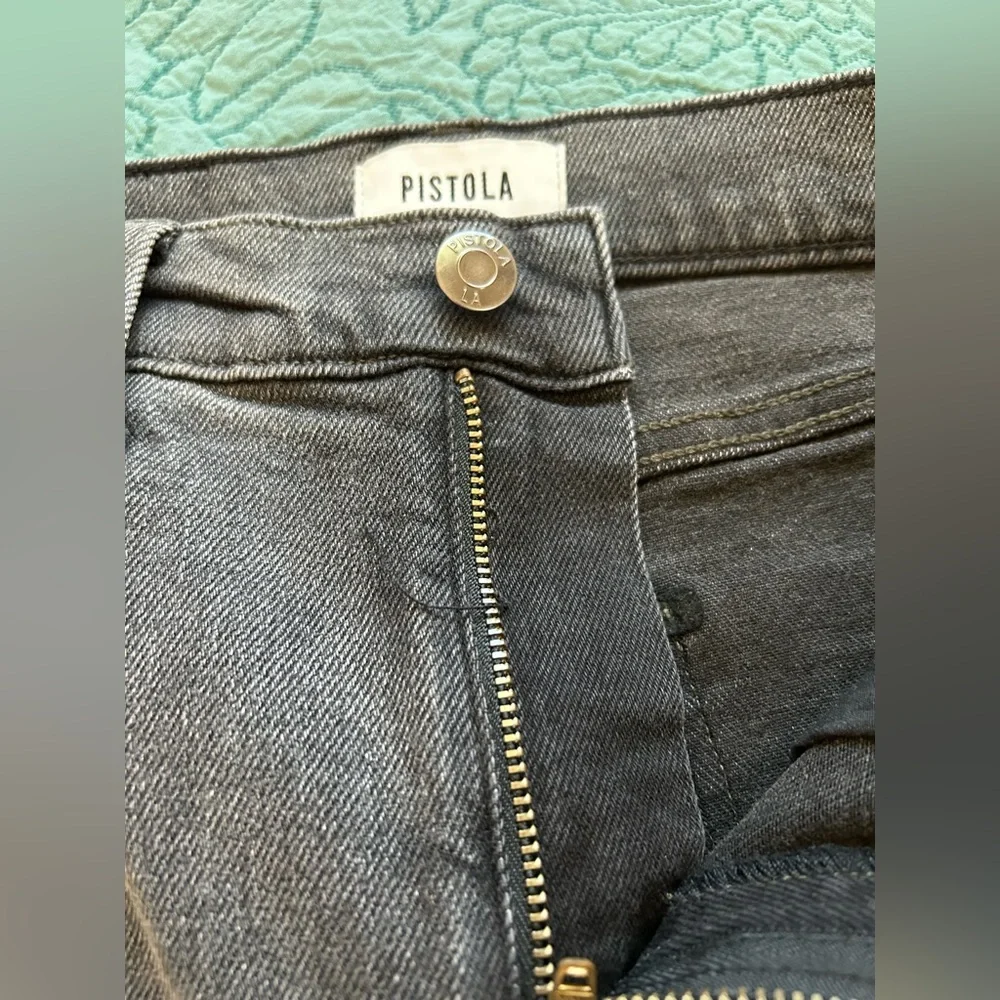 Pistola Mid Rise Gray/Black Jeans A-line Slim - Picture 6 of 12